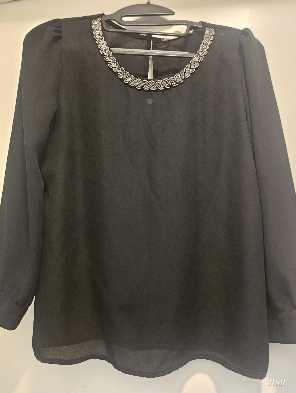 Black Elodie Blouse- Flowing, Business Casual